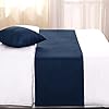 Amazon.com: AMBERIS Bed Runner Dark Blue, Imitation Linen Decorative ...