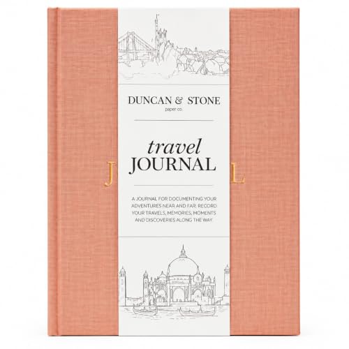 Travel Journal with Prompts, Linen Hardcover