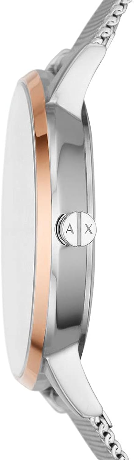 Orologio da donna, movimento a tre lancette, cassa in acciaio inossidabile argentato da 36 mm e bracciale in acciaio inossidabile, AX7130SET Orologio da donna, movimento a tre lancette, cassa in acciaio inossidabile argentato da 36 mm e bracciale in acciaio inossidabile, AX7130SET