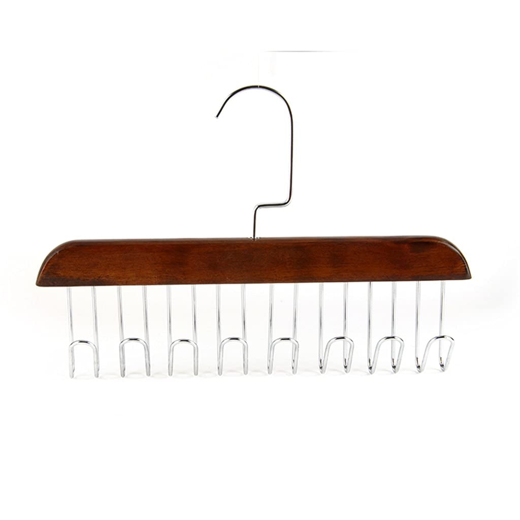 MOBYGKFY Multifunction Wood Belt Organizer Tie Scarf Rack Hanger Metal Hook Wardrobe Closet Organizer Storage Organizer(2PCS,Antique 8hooks)