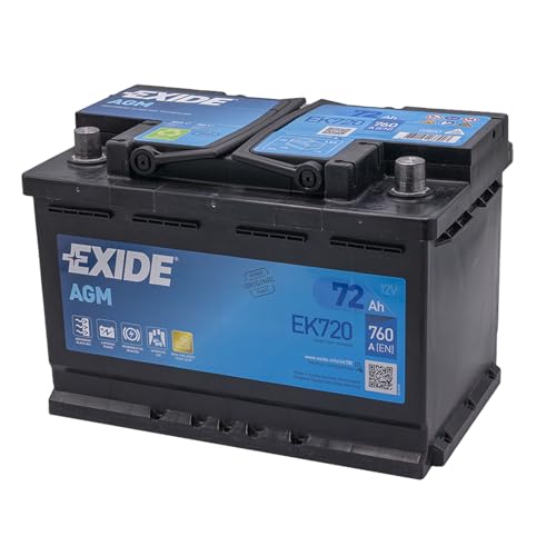 Autobatterie Exide EK700 70Ah AGM 12V 760A für Start-Stop Fahrzeuge