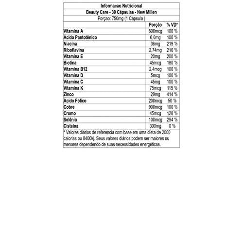 New Millen Beauty Care Hair & Nails Pote 30 Cápsulas