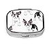 Produktbild Schwarzer Frenchie Cartoon Französische Bulldogge Rosa Brille Weißer Hund Benutzerdefinierte Mode Silber Quadrat Pille Box Medizin Tablettenhalter Brieftasche Organizer Fall für Tasche oder Geldbörse