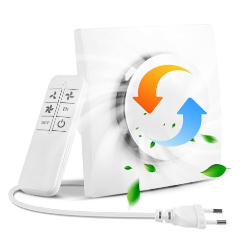 Nuruelter - Extractor de aire higroreglable, extractor de aire para cuarto de baño higrorregulable silencioso, 100 mm, 2 direcciones y 3 velocidades, Vmc cuarto de baño para ventilación en el inodoro