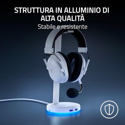 Base Station V2 Chroma - Supporto Cuffie e Hub USB (Con Illuminazione RGB, con Audio Surround 7.1, Supporto Cuffie Integrato con Base Antiscivolo) Bianco - Cuffia gaming - Immagine 1