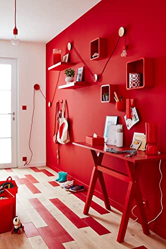 Image of HOME13 Vinyl Red Matte Self Adhesive Removable and Decorative Vinyl Wallpaper for Kitchen Countertop Cabinets Table, 2 Ft x 20 Ft with 2pcs