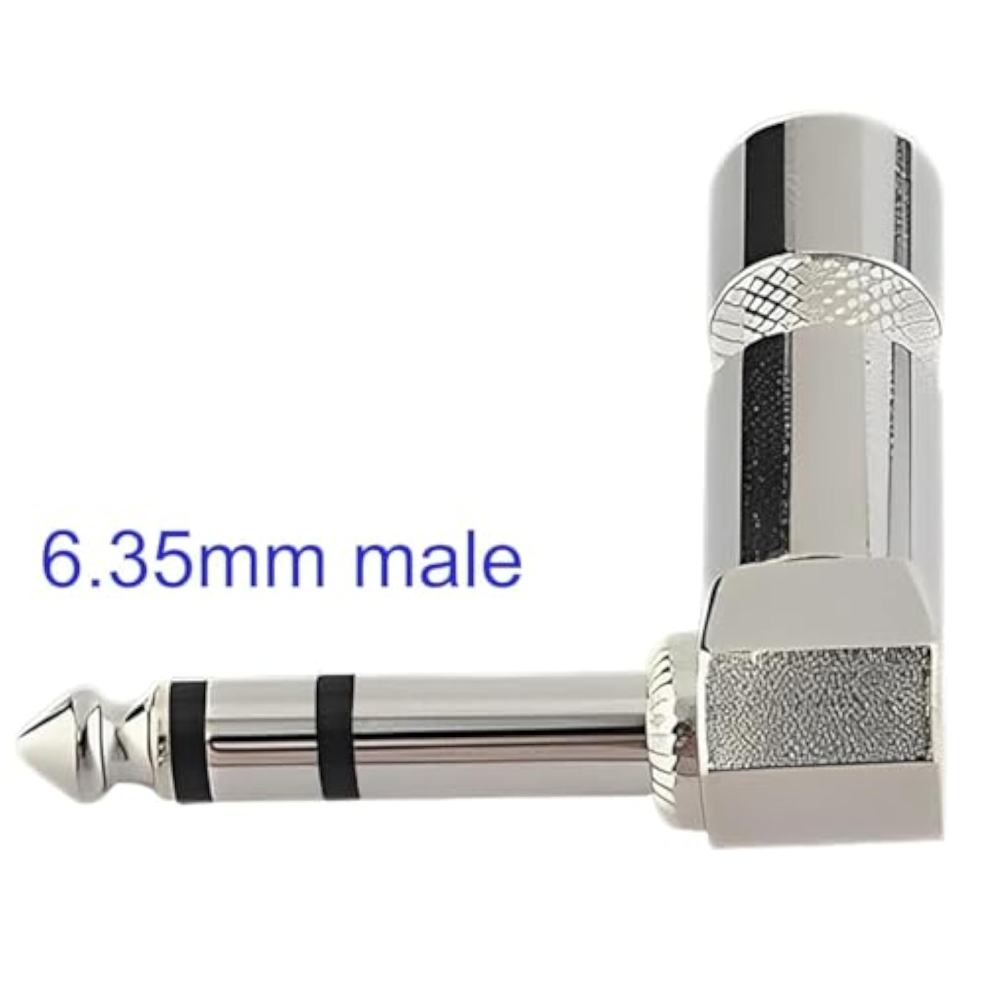 1/4 Inch TRS Right Angle Audio Plug, 90 Stereo Male Connector