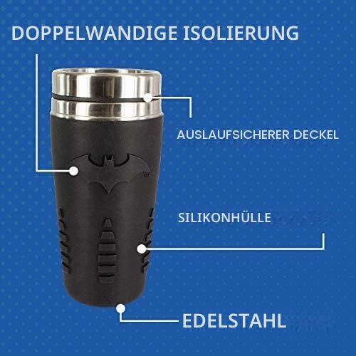 Paladone Batman Reisebecher - Offiziell lizenziert, wiederverwendbar für Kaffee & Tee, perfekter Begleiter, 450 ml – Ansicht 4