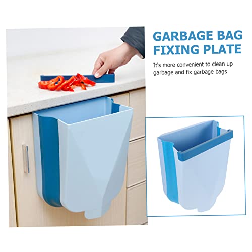 Basurero plegable rectangular azul para pared miniatura 6