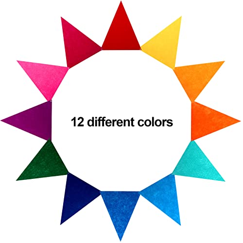 Outus 6 Sets Rainbow Pennant Banner Garland Multicolor Bunting Felt Fabric Pennant Banners Flags Rainbow Bunting For Birthday Party Festival Decorations(Rainbow Colors) #TOP6