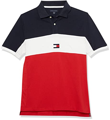 Tommy Hilfiger Camisa polo colorida para meninos, Capitão do céu, P