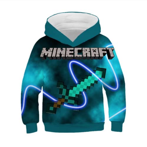 Impression 3D Minecraft Enfants Sweat À Capuche Garçons Filles Streetwear Enfants Surdimensionné Pull Sweat Automne Hiver,5,10 Ans