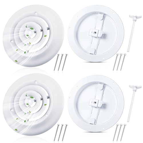 Therwen 2 Set 6 Inch Round Ceiling Diffuser Vent Cover 9-15/16'' Outer Size
