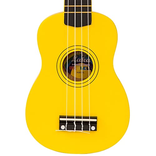 Laka Rainbow Series Ukulélé soprano avec housse de transport Jaune - Les Beatles, Paul McCartney, John Lennon, RIngo Starr, George Harrison Laka Rainbow Series Ukulélé soprano avec housse de transport Jaune – Image 4