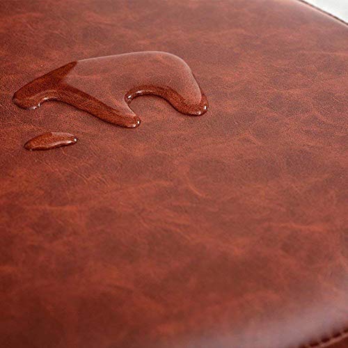 Repose-pieds en cuir ottoman tabouret bas rond brun pour canapé et table basse