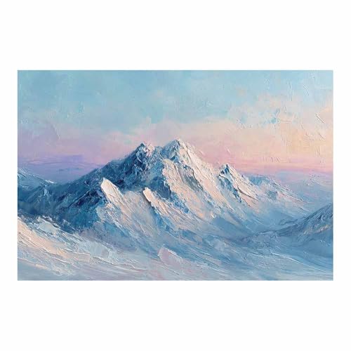 Cuadros de paisajes de montaña nevada para decorar tu sala de estar moderna HUYEEI