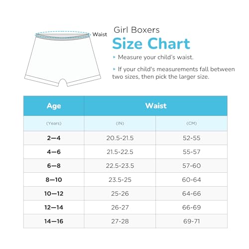 Image of YouGotPlanB Cotton Boxers for Girls | Ages 2-16 Years | Relaxed Fit | Gentle Elastic Waistbands | Breathable & Tagless
