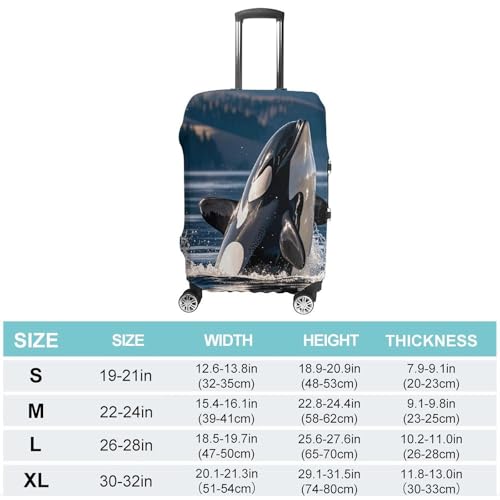 Orca Killer Whale Luggage Cover, Washable Elastic Suitcase Cover Protector Fit 18-32 Inch Luggage2