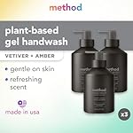 Method Gel Hand Soap, Vetiver + Amber, Reusable Black Aluminum Bottle, Biodegradable Formula, 12 oz (Pack of 3) - Image 2