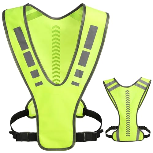 Reflective Running Gears Adjustable Hi Vis Vest with Pocket for Men Women