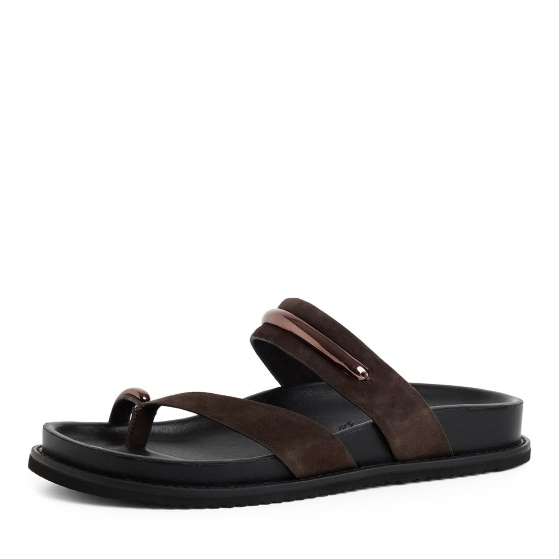 Tamaris Women's footbed mule leather flat brown 3.5 UK