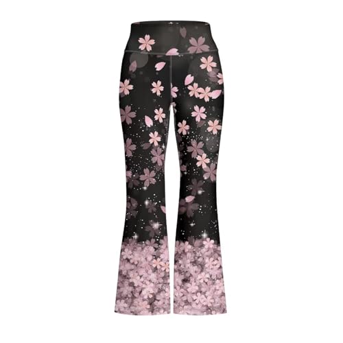 Cherry Blossom Girls' Flare Leggings Kids High Waisted Bell Bottoms Girls Bootcut Yoga Pants Casual Athletic Dance Pants