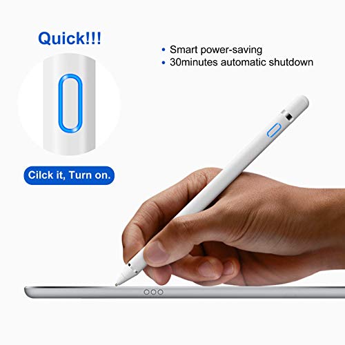 ORIbox Stylus Pen for iPad, Digital Pencil Smooth Precision Capacitive Pen Ultra Fine Point, Universal for iPhone/iPad Pro/Mini/Air/Android/Microsoft/Surface and Other Touch Screens, E-White - Thumbnail 2