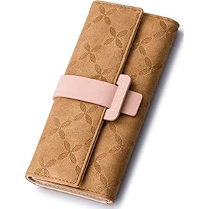 PAULO SERINI® Geldbeutel Damen Groß | Portemonnaie Geldbörse Frauen mit 9 Kartenfächer & Fotofenster | Elegantes Portmonee aus weichem 100% veganem Leder mit Münzfach