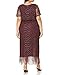 S.L. Fashions Women's Size Metallic Blouson Crochet Dress, Fig Plus, 20W