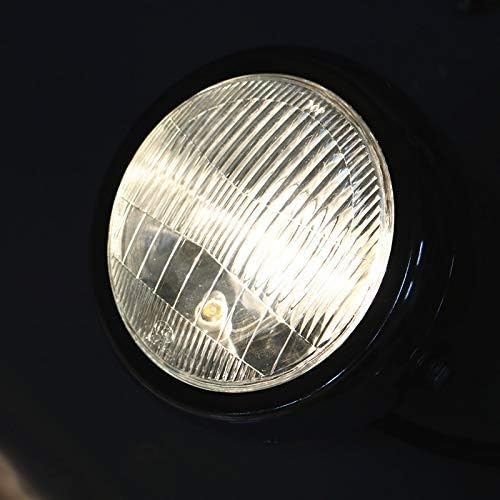 Motorcycle Street Bike Side Mount Front Headlight Headlamp For Honda Kawasaki Suzuki Yamaha Triumph Victory Cafe Racer CB VTX Shadow GN125 CG125 Old School (Chrome/clear)