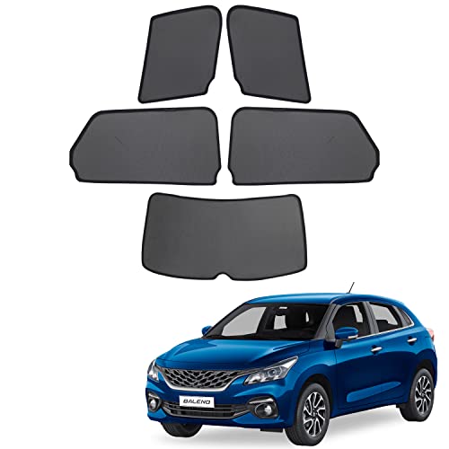 Image of Maruti Suzuki Baleno Magnetic Sun Shades /Curtains - Set of 5pcs Suitable for Baleno 2015-2021