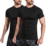 Tigersay Compression Shirt Men,Short Sleeve T-Shirt Base Layer Top with Quick Dry Performance for Gym, Running, Workout & Sports