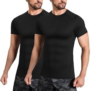 Compression Shirt Men,Short Sleeve T-Shirt Base Layer Top with Quick Dry Performance for Gym, Running, Workout & Sports