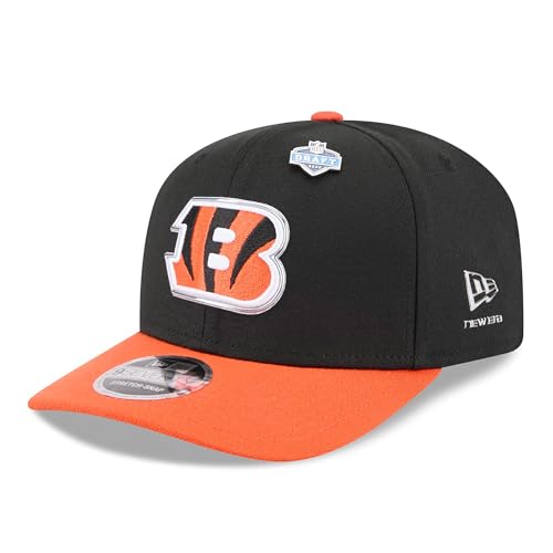 New Era Mens Black/Orange Cincinnati Bengals 2026 NFL Draft 9SEVENTY Adjustable Hat