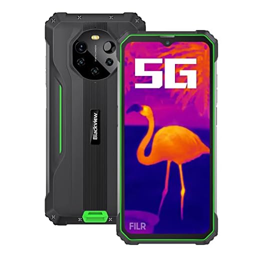 5G Imagen Térmica Smartphone Resistente Blackview BL8800 Pro, 50MP Cámara Cuádruple, Dimensión 700 8GB+128GB, 6.58'' FHD+ Pantalla, 8380mAh Batería 33W Carga Rápida, IP68 Móvil Antigolpes NFC Verde