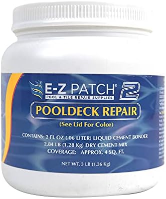 E-Z Patch 2 Pool Patch Repair Kit for Pool Decks & Patios - DIY Concrete Repair (White, 3 Pounds)