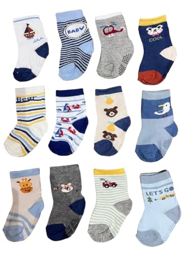 Kit 12 Pares de Meias Masculinas RN ao Infantil (8 cm, BR, Idade, 0 Meses, 12 Meses)