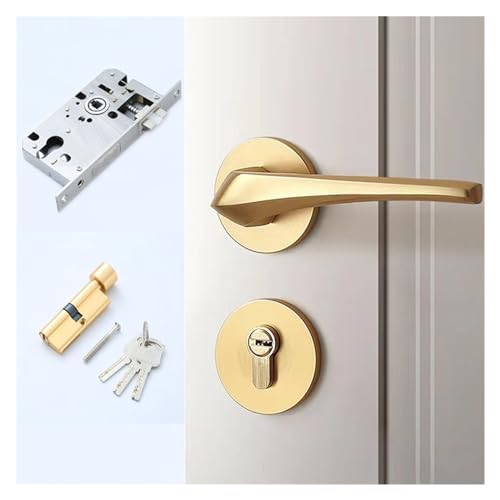 Serrure de porte de maison en alliage d'aluminium noir Gold Placer 58
