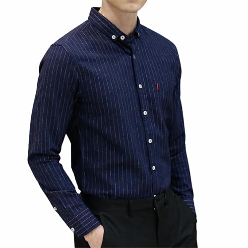 Chemise d'hiver chaude homme doublée polaire à rayures
