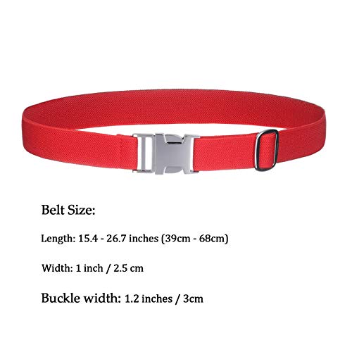 Awaytr Kids Toddler Belt For Boy - 2 Pack Easy To Use Zinc Alloy Buckle Belts For 2-12 Boys And Girls (Black/Red) #TOP1
