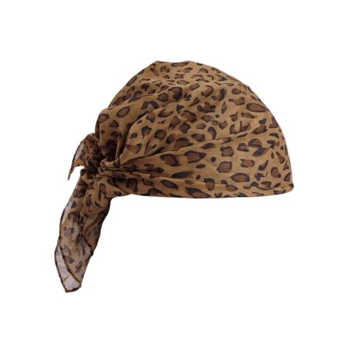 Leopard Print Bandana Scarf Neckerchief for Women Summer Chiffon Bandana for Women Square Neck Hair Scarf