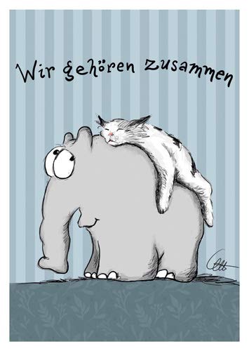 modern times Postkarte OTTO - Motiv: WIR GEHÖREN ZUSAMMEN, Anlass: Fun Tiere, Künstler/Verlag Ottifant Productions GmbH, Größe: A6