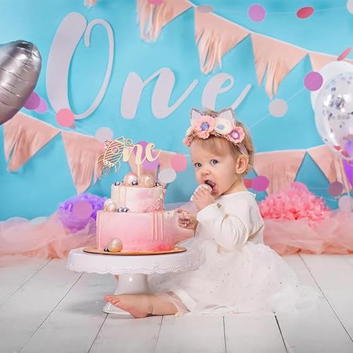Wood Space One Cake Topper,First Trip Around The Sun Cake Topper for Baby Boy Birthday Party Decor,Happy 1st Birthday Party Decorations by QPARTYFIRE - Used condition - Image 4