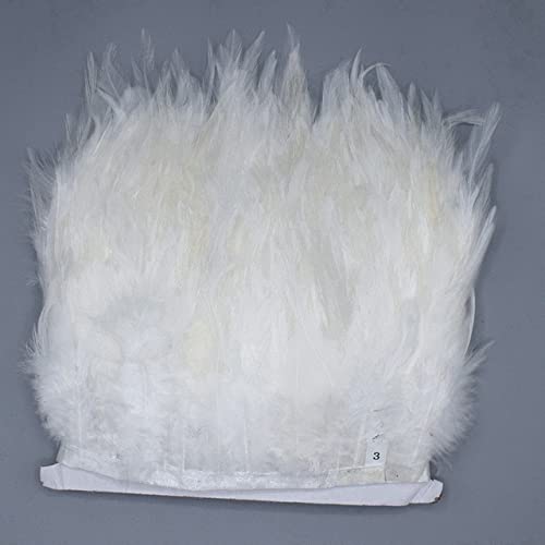 Plumes de coq de selle blanches anti-chute pour réparer et embellir vos vêtements 5M