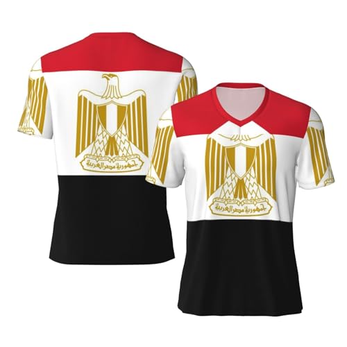 Stylish Athletic Sports Jersey Egypt-Egyptian-Flag-Soccer Men's Rugby Jersey Large