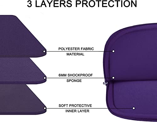 Image of Laptop Sleeve 14 inch, Durable Carrying Bag Shockproof Protective Case Cover, Handbags Briefcase Laptop Bag Compatible with 14 inch MacBook Air /Pro HP Asus Lenovo Notebook Computer, Purple