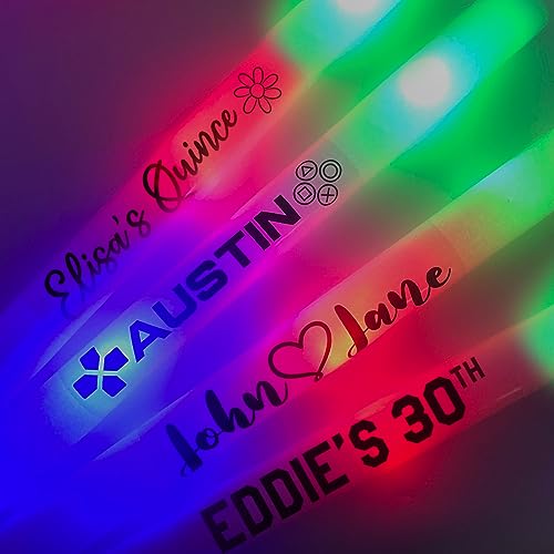 Pack of 200 Custom LED Party Foam Light Sticks Batons for Wedding, Parties, Birthdays, Guests, Party, DJ, Concerts, Festivals, Events, Promotions 3 Color Lighting Modes Batteries 16"