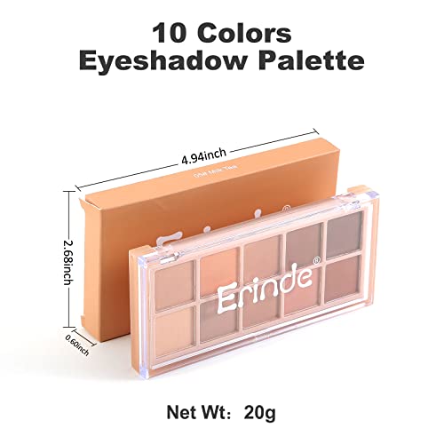 Erinde 10 Colors Eyeshadow Makeup Palette - Matte Naked Eye Shadow, Ultra-Blendable, Long Lasting, Professional Matte & Shimmer Nudes Neutral Eye Shadows Palette With Brush, Milk Tea #TOP6