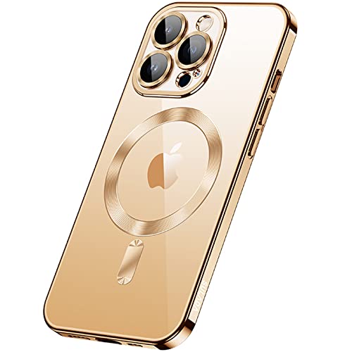 �d�b 15 Pro Max/15 Pro/15 Plus/15 �p���C�P�[�X�A[Magsafe �Ή�] �\�t�g TPU �d�C���b�L�o���p�[���� PC �o�b�N�J�o�[�A�J���������Y�v���e�N�^�[�t���A�S�[���h�A15 Pro