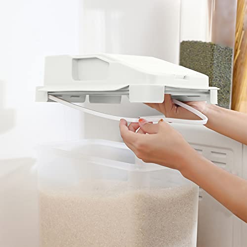 Large Capacity Food Storage Containers With 1 Measuring Cup And 4 Wheels, 20Lb Rice Container, Airtight Dry Storage Bins With Lids For Rice, Cereal, Flour, Bpa Free Plastic Sealed Holder Bin Dispenser #TOP3